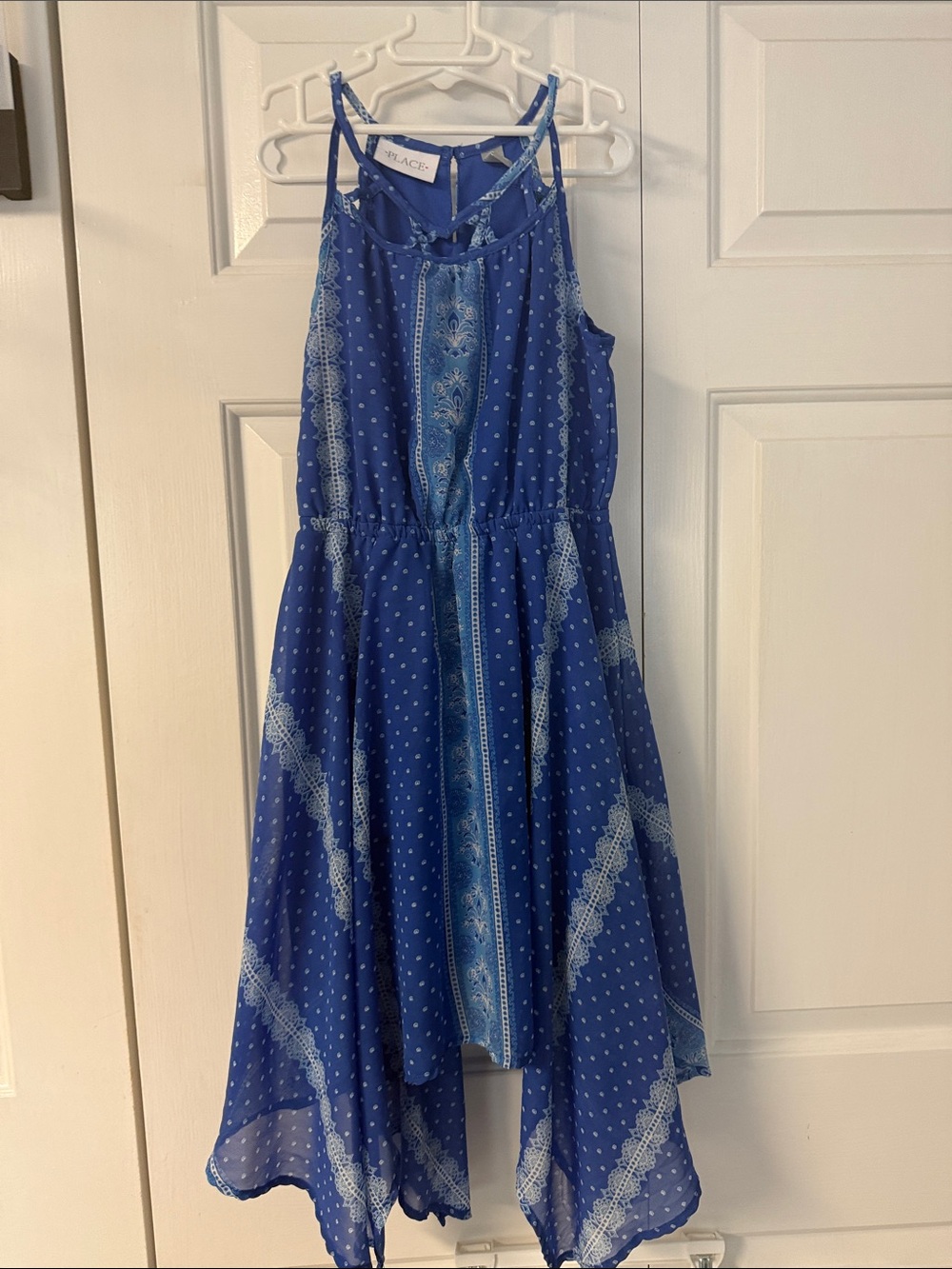 The Children's Place Blue Paisley-Print Handkerchief-Hem Sundress